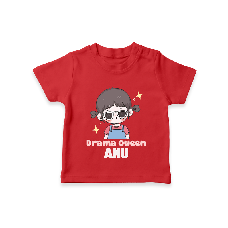 Drama Queen T-shirt | Custom Baby T-shirt for Your Little Drama Queen - RED - 0-5 Months Old (Chest 17")