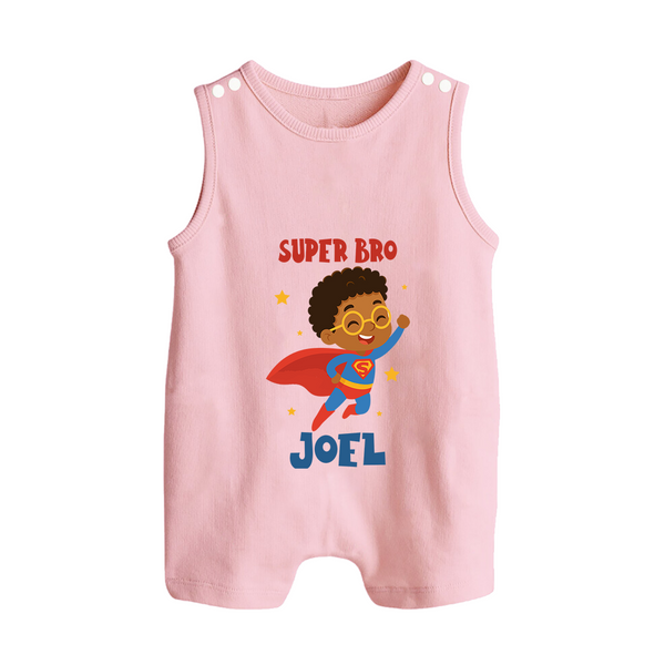 Super Bro Romper suit/sleeveless romper | Personalized Baby Romper suit/sleeveless romper for the Super Bro - BABY PINK - 0 - 5 Months Old (Chest 18")