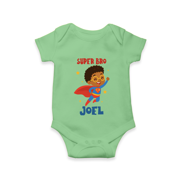 Super Bro Romper/onesie | Personalized Baby Romper/onesie for the Super Bro - GREEN - New Born (Chest 14")