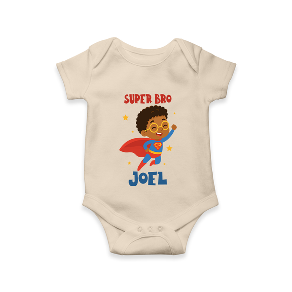 Super Bro Romper/onesie | Personalized Baby Romper/onesie for the Super Bro - IVORY - New Born (Chest 14")
