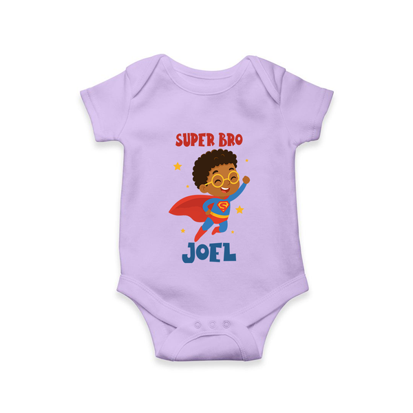 Super Bro Romper/onesie | Personalized Baby Romper/onesie for the Super Bro - LILAC - New Born (Chest 14")