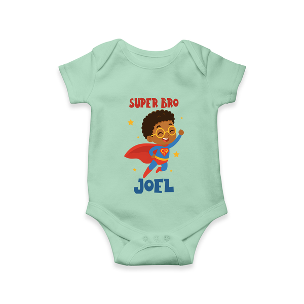 Super Bro Romper/onesie | Personalized Baby Romper/onesie for the Super Bro - MINT GREEN - New Born (Chest 14")
