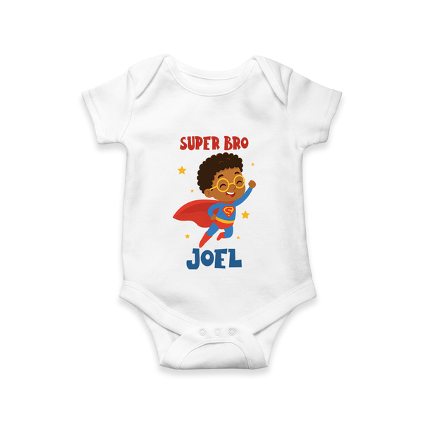 Super Bro Romper/onesie | Personalized Baby Romper/onesie for the Super Bro - WHITE - New Born (Chest 14")