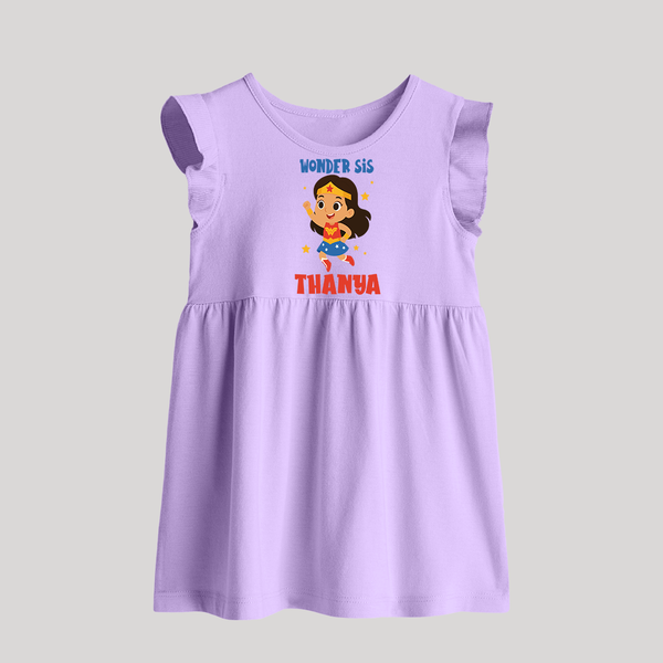 Wonder Sis Baby Frock | Custom Baby Frock for the Wonder Sister - LILAC - 0 - 3 Months Old (Chest 17")
