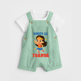Wonder Sis Dungaree Set | Custom Baby Dungaree Set for the Wonder Sister - MINT GREEN - 0 - 5 Months Old (Chest 18")
