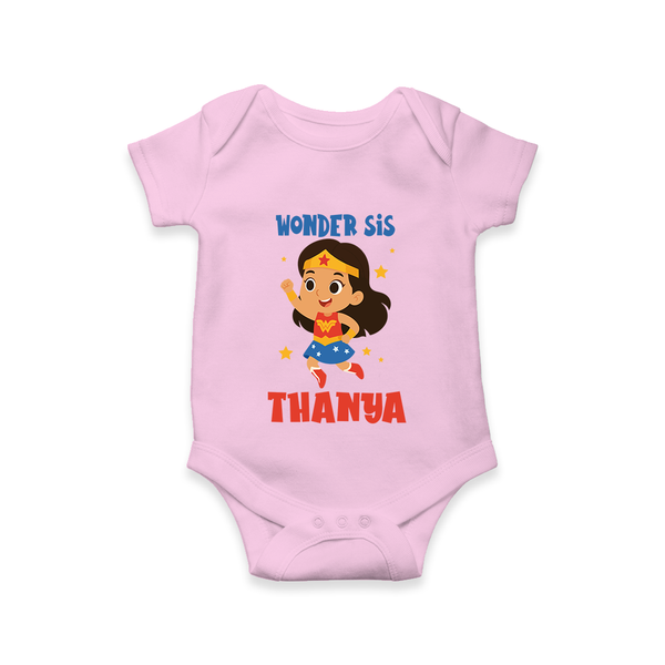 Wonder Sis Romper/onesie | Custom Baby Romper/onesie for the Wonder Sister - BABY PINK - New Born (Chest 14")
