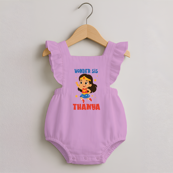 Wonder Sis Romper Frock | Custom Romper Frock for the Wonder Sister - BABY PINK - 0 - 3 Months Old (Chest 19")