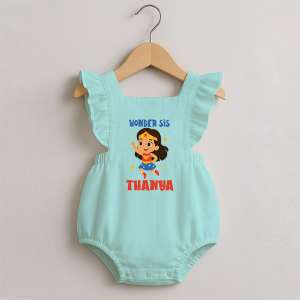 Wonder Sis Romper Frock | Custom Romper Frock for the Wonder Sister - MINT GREEN - 0 - 3 Months Old (Chest 19")