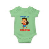 Wonder Sis Romper/onesie | Custom Baby Romper/onesie for the Wonder Sister - GREEN - New Born (Chest 14")