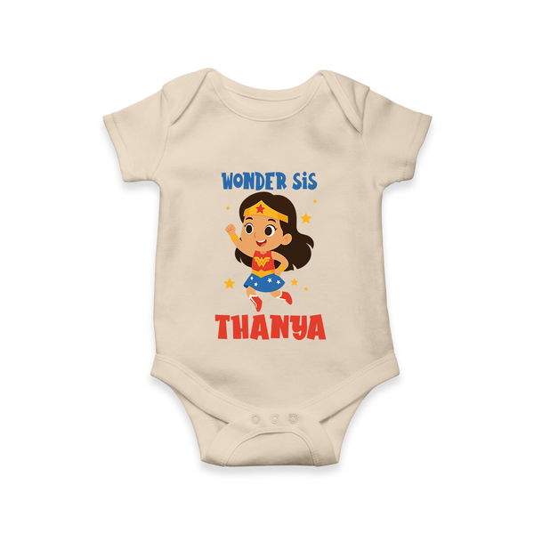 Wonder Sis Romper/onesie | Custom Baby Romper/onesie for the Wonder Sister - IVORY - New Born (Chest 14")