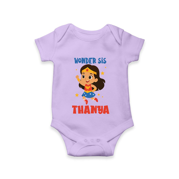 Wonder Sis Romper/onesie | Custom Baby Romper/onesie for the Wonder Sister - LILAC - New Born (Chest 14")