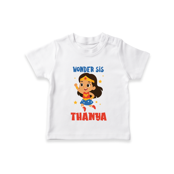 Wonder Sis T-shirt | Custom Baby T-shirt for the Wonder Sister - WHITE - 0-5 Months Old (Chest 17")
