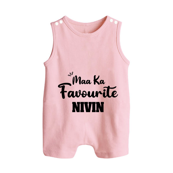Maa Ka Favourite Romper suit/sleeveless romper | Personalized Baby Romper suit/sleeveless romper for the Favourite One - BABY PINK - 0 - 5 Months Old (Chest 18")
