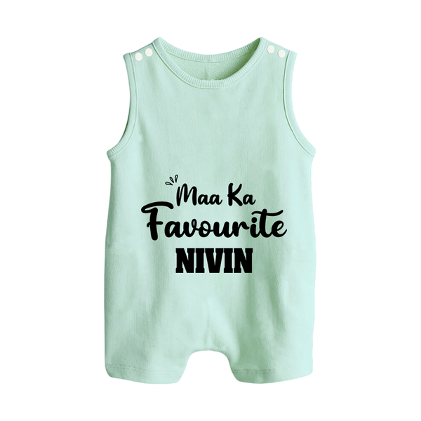 Maa Ka Favourite Romper suit/sleeveless romper | Personalized Baby Romper suit/sleeveless romper for the Favourite One - MINT GREEN - 0 - 5 Months Old (Chest 18")