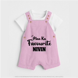 Maa Ka Favourite Dungaree Set | Personalized Baby Dungaree Set for the Favourite One - BABY PINK - 0 - 5 Months Old (Chest 18")