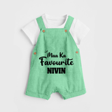 Maa Ka Favourite Dungaree Set | Personalized Baby Dungaree Set for the Favourite One - GREEN - 0 - 5 Months Old (Chest 18")