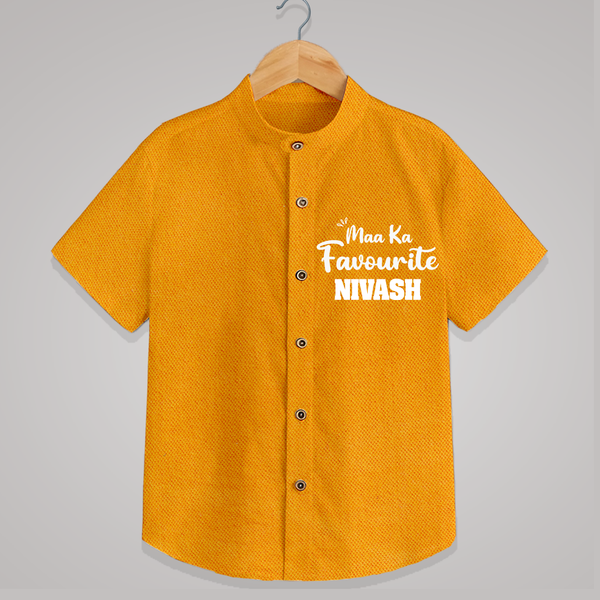 Maa Ka Favourite Shirt | Personalized Baby Shirt for the Favourite One - CHROME YELLOW - 0 - 6 Months Old (Chest 23")