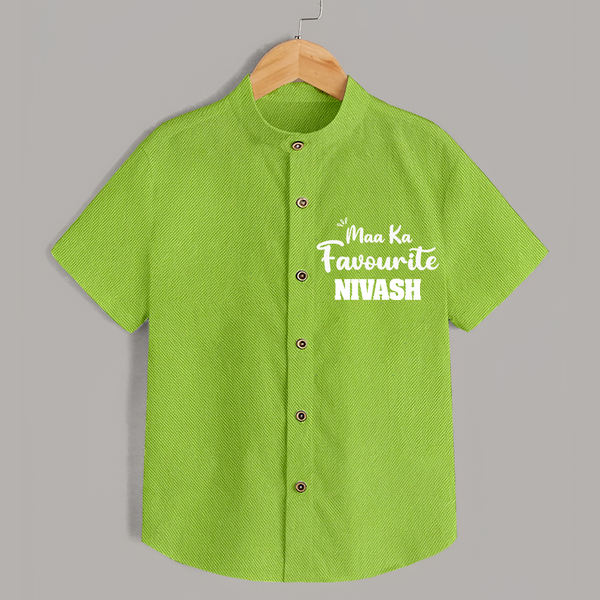 Maa Ka Favourite Shirt | Personalized Baby Shirt for the Favourite One - LIME GREEN - 0 - 6 Months Old (Chest 23")