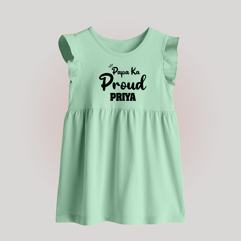Paa Ka Proud Baby Frock | Custom Baby Frock for the Proud DaddyÕs Little One - MINT GREEN - 0 - 3 Months Old (Chest 17")