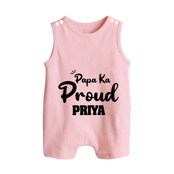 Paa Ka Proud Romper suit/sleeveless romper | Custom Baby Romper suit/sleeveless romper for the Proud DaddyÕs Little One - BABY PINK - 0 - 5 Months Old (Chest 18")