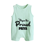 Paa Ka Proud Romper suit/sleeveless romper | Custom Baby Romper suit/sleeveless romper for the Proud DaddyÕs Little One - MINT GREEN - 0 - 5 Months Old (Chest 18")