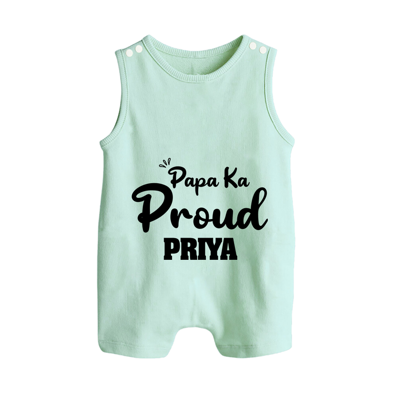 Paa Ka Proud Romper suit/sleeveless romper | Custom Baby Romper suit/sleeveless romper for the Proud DaddyÕs Little One - MINT GREEN - 0 - 5 Months Old (Chest 18")