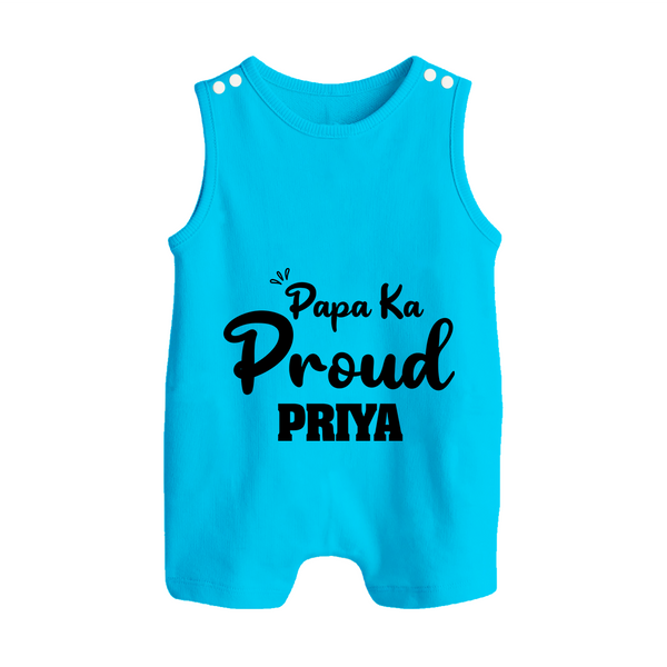 Paa Ka Proud Romper suit/sleeveless romper | Custom Baby Romper suit/sleeveless romper for the Proud DaddyÕs Little One - SKY BLUE - 0 - 5 Months Old (Chest 18")