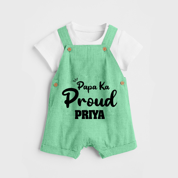 Paa Ka Proud Dungaree Set | Custom Baby Dungaree Set for the Proud DaddyÕs Little One - GREEN - 0 - 5 Months Old (Chest 18")