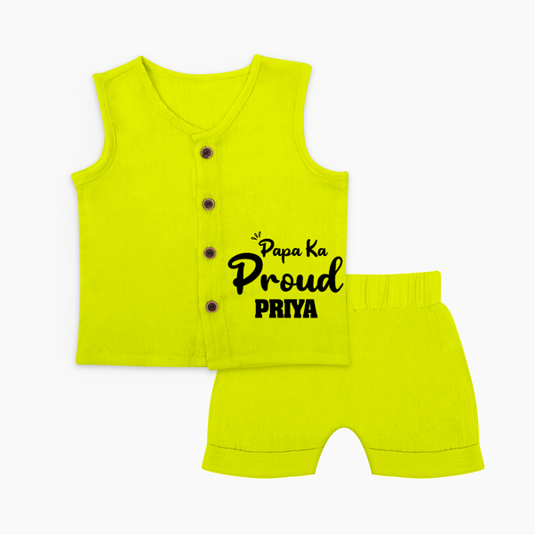 Paa Ka Proud Jabla Set | Custom Baby Jabla Set for the Proud DaddyÕs Little One - LIME GREEN - 0 - 3 Months Old (Chest 9.8")