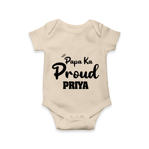 Paa Ka Proud Romper/onesie | Custom Baby Romper/onesie for the Proud DaddyÕs Little One - IVORY - New Born (Chest 14")