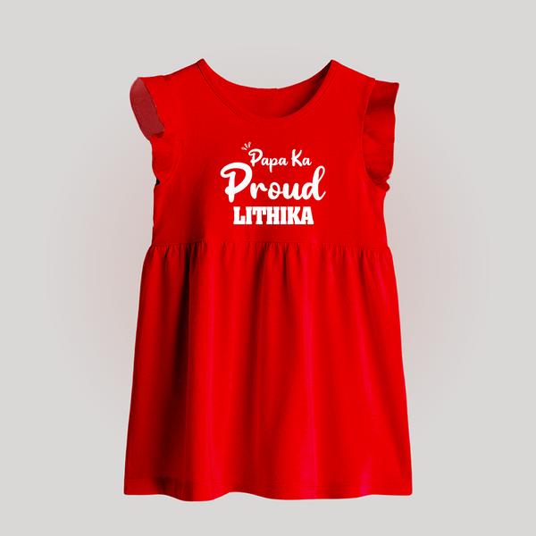 Paa Ka Proud Baby Frock | Custom Baby Frock for the Proud DaddyÕs Little One - RED - 0 - 3 Months Old (Chest 17")