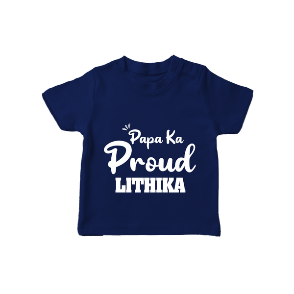 Paa Ka Proud T-shirt | Custom Baby T-shirt for the Proud DaddyÕs Little One - NAVY BLUE - 0-5 Months Old (Chest 17")