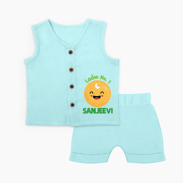 Ladoo No.1 Jabla Set | Personalized Baby Jabla Set for the Sweetest One - BABY BLUE - 0 - 3 Months Old (Chest 9.8")
