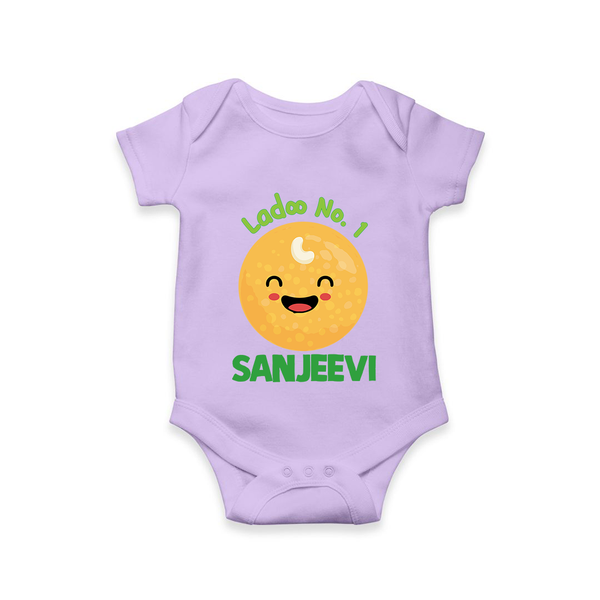 Ladoo No.1 Romper/onesie | Personalized Baby Romper/onesie for the Sweetest One - LILAC - New Born (Chest 14")