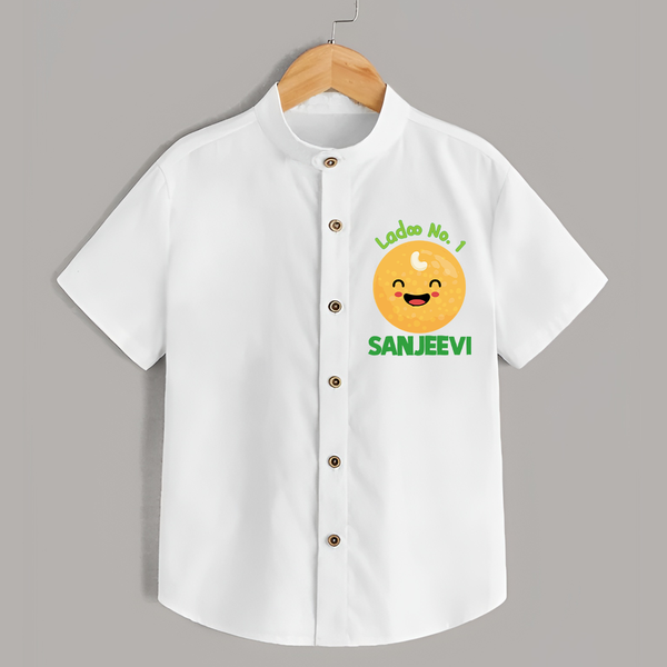Ladoo No.1 Shirt | Personalized Baby Shirt for the Sweetest One - WHITE - 0 - 6 Months Old (Chest 23")