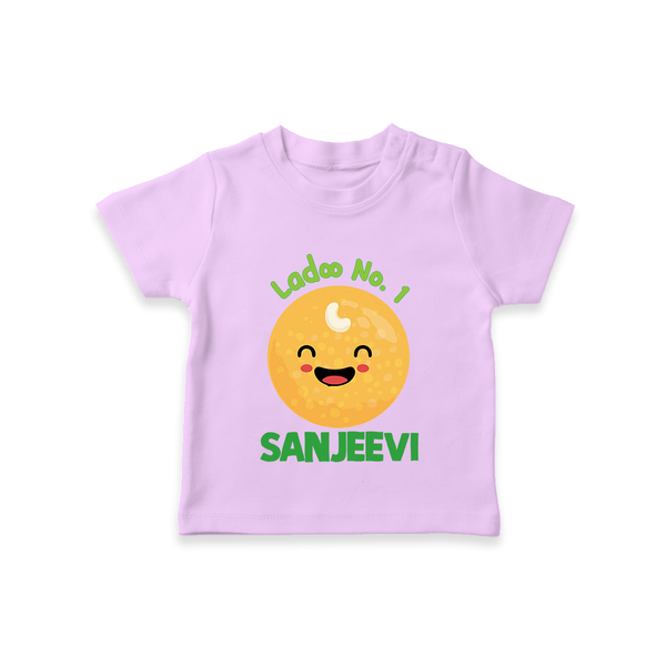 Ladoo No.1 T-shirt | Personalized Baby T-shirt for the Sweetest One - LILAC - 0-5 Months Old (Chest 17")