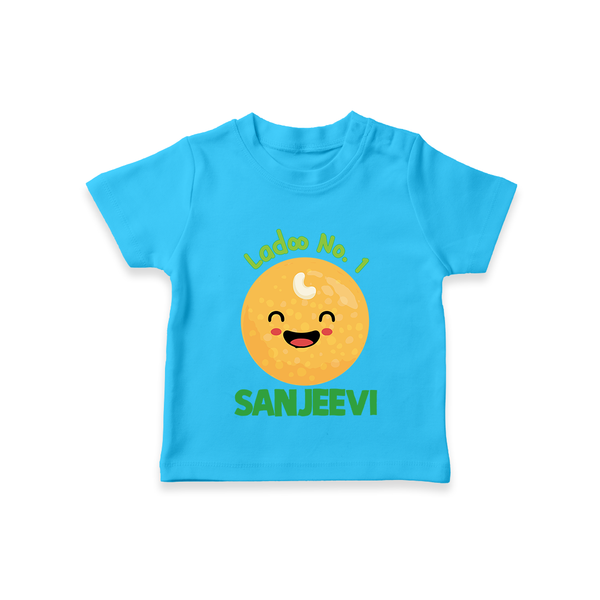 Ladoo No.1 T-shirt | Personalized Baby T-shirt for the Sweetest One - SKY BLUE - 0-5 Months Old (Chest 17")