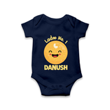 Ladoo No.1 Romper/onesie | Personalized Baby Romper/onesie for the Sweetest One - NAVY BLUE - New Born (Chest 14")