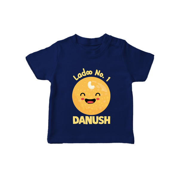 Ladoo No.1 T-shirt | Personalized Baby T-shirt for the Sweetest One - NAVY BLUE - 0-5 Months Old (Chest 17")