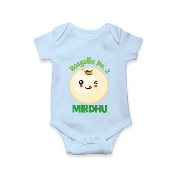 Rasagulla No.2 Romper/onesie | Custom Baby Romper/onesie for the Sweet Treat - BABY BLUE - New Born (Chest 14")