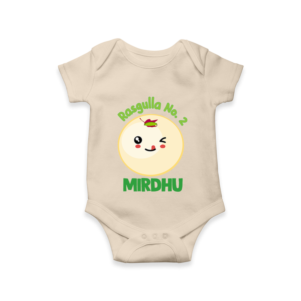 Rasagulla No.2 Romper/onesie | Custom Baby Romper/onesie for the Sweet Treat - IVORY - New Born (Chest 14")