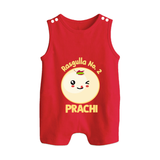 Rasagulla No.2 Romper suit/sleeveless romper | Custom Baby Romper suit/sleeveless romper for the Sweet Treat - RED - 0 - 5 Months Old (Chest 18")