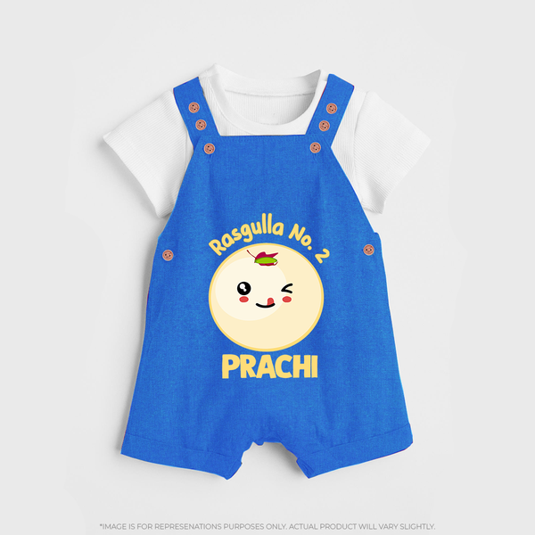 Rasagulla No.2 Dungaree Set | Custom Baby Dungaree Set for the Sweet Treat - COBALT BLUE - 0 - 5 Months Old (Chest 18")