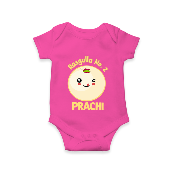 Rasagulla No.2 Romper/onesie | Custom Baby Romper/onesie for the Sweet Treat - HOT PINK - New Born (Chest 14")