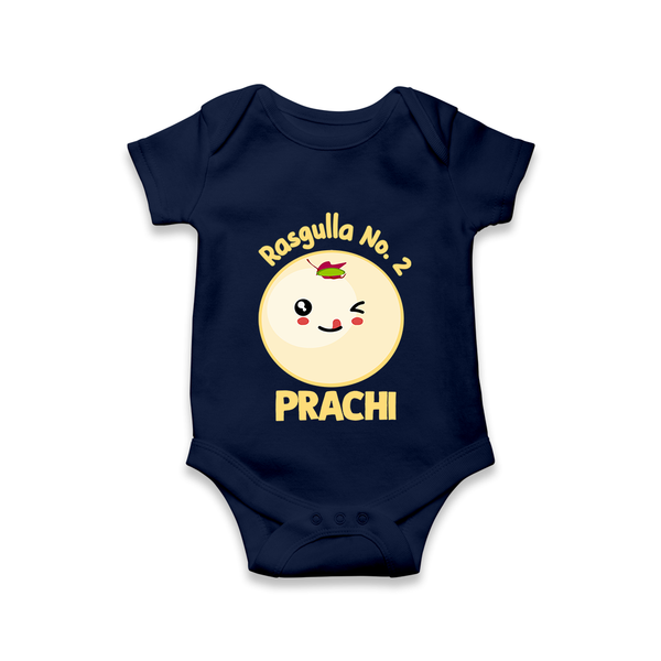 Rasagulla No.2 Romper/onesie | Custom Baby Romper/onesie for the Sweet Treat - NAVY BLUE - New Born (Chest 14")