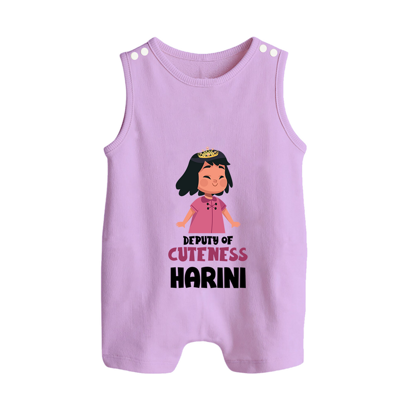Deputy of Cuteness Romper suit/sleeveless romper | Personalized Baby Romper suit/sleeveless romper for the Little Mischief Maker - LILAC - 0 - 5 Months Old (Chest 18")