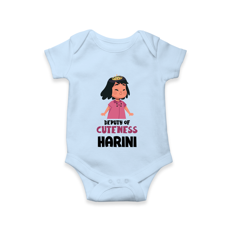 Deputy of Cuteness Romper/onesie | Personalized Baby Romper/onesie for the Little Mischief Maker - BABY BLUE - New Born (Chest 14")