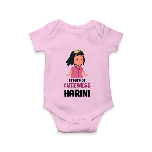 Deputy of Cuteness Romper/onesie | Personalized Baby Romper/onesie for the Little Mischief Maker - BABY PINK - New Born (Chest 14")
