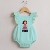 Deputy of Cuteness Romper Frock | Personalized Romper Frock for the Little Mischief Maker - MINT GREEN - 0 - 3 Months Old (Chest 19")