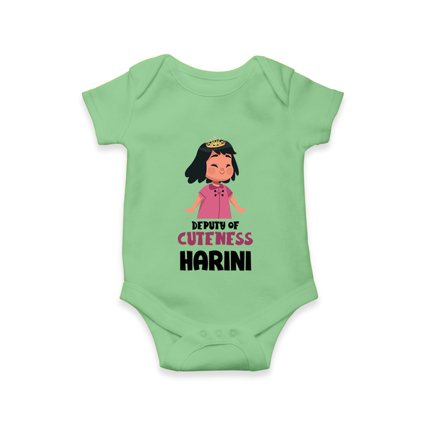 Deputy of Cuteness Romper/onesie | Personalized Baby Romper/onesie for the Little Mischief Maker - GREEN - New Born (Chest 14")